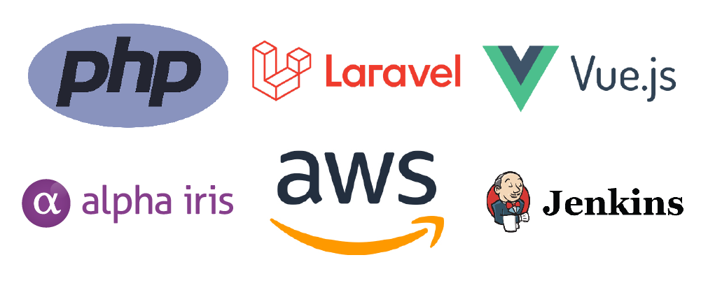 Our tech stack includes PHP, Laravel, Vue.js, Alpha Iris, AWS and Jenkins.